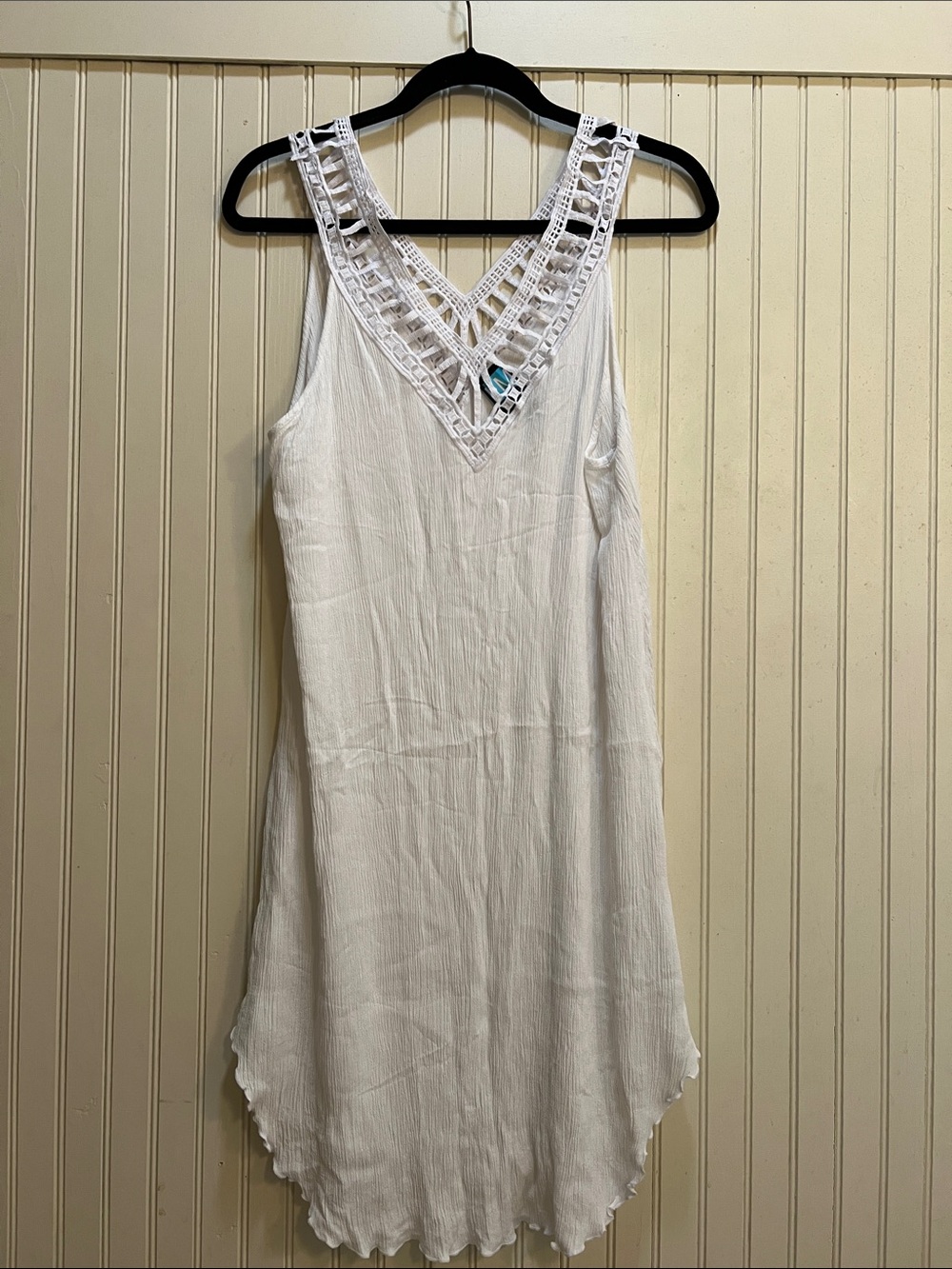 White Crochet V-Neck Women’s Swim Coverup